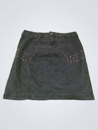 Ofelia Damen Rock A-Linie Schwarz mit Nieten Größe 40