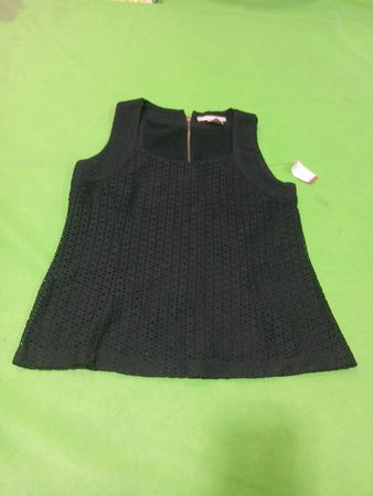Banana Republic Schwarzes Eyelet-Reißverschluss-Oberteil