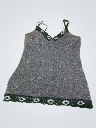 Xstore Damen-Spaghettiträger-Spitzenbesatz-Camisole Made in Italy
