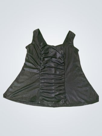 Schwarzes gerafftes Tanktop