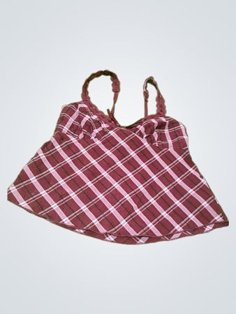No Boundaries Kariertes Babydoll-Unterhemd Camisole