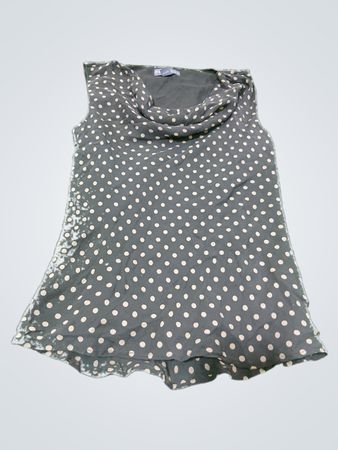 KATE HILL Polka Dot Wasserfallausschnitt Ärmelloses Top