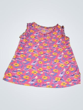 Ärmelloses Kleid mit rosa Blumenmuster