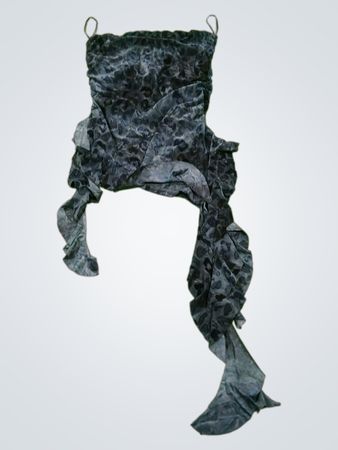 THIRTY THIRTY Rüschiges trägerloses Kleid mit Leopardenmuster