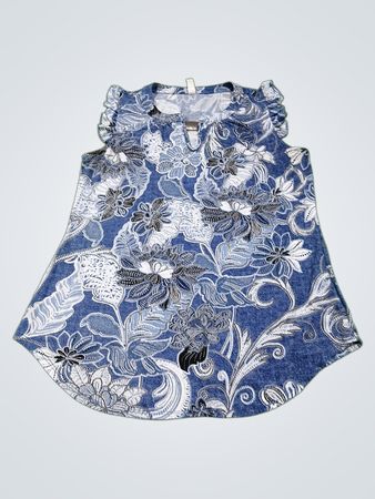 PerSeption Concept Women's Blue Floral Print Top