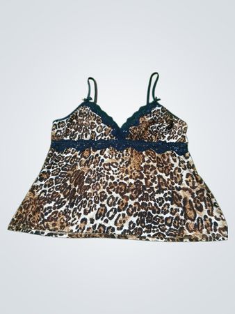 California Dynasty Leopardenmuster Spitzenbesatz Camisole-Oberteil