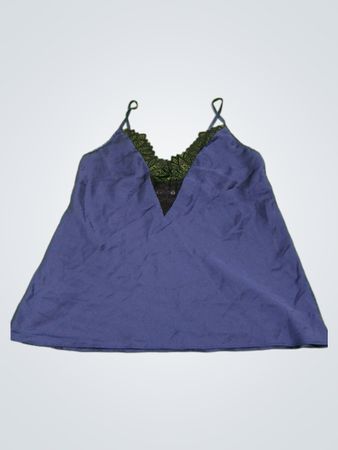 Etam Marineblaues Camisole-Oberteil mit Spitzenbesatz