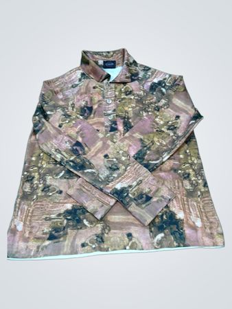 Langärmeliges Hemd mit Kragen und abstraktem Print
