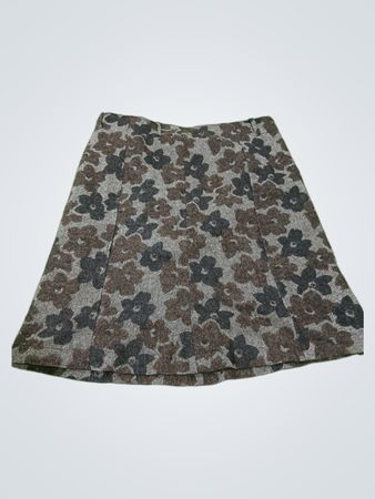 Tricot-Rock mit Blumenmuster
