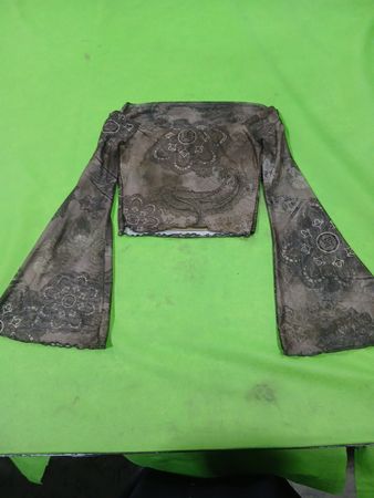 Transparentes Crop-Top mit Glockenärmeln