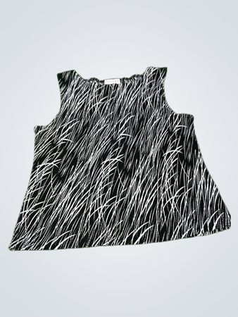 NINETY ärmelloses schwarz-weißes Print-Top
