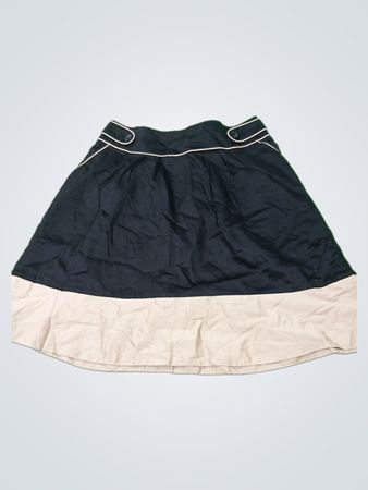H&M schwarzer und beiger Color-Block A-Linien-Rock
