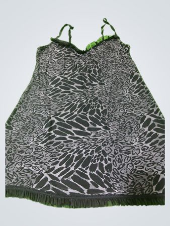Damen-Slipkleid mit Animal-Print und Spitzenbesatz