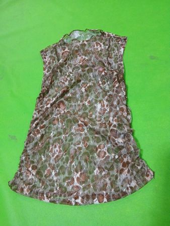 Gerüschtes Mesh-Oberteil mit Leopardenmuster