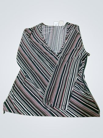 Merona Damen Top mit V-Ausschnitt und Streifen