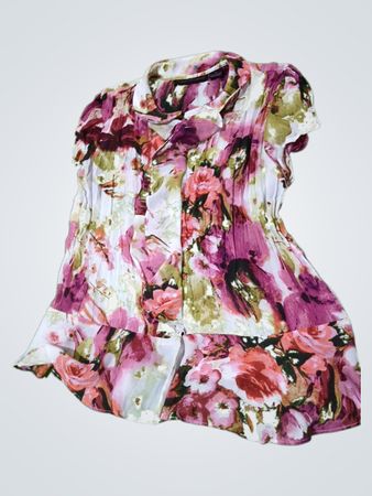 HAYLEY MATTHEWS Bluse mit floraler Print-Faltenlegung