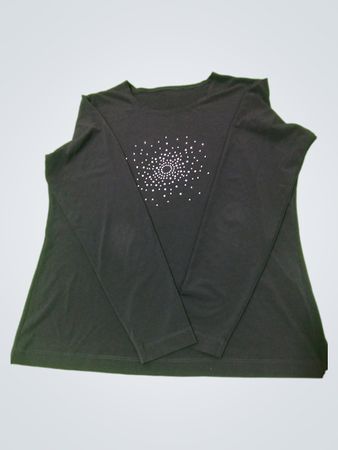 Schwarzes langärmeliges Shirt mit Strassdetail