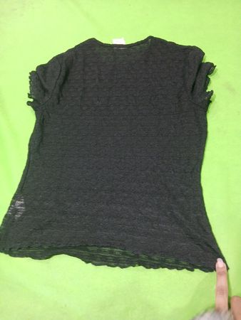 Schwarzes Spitzen-T-Shirt