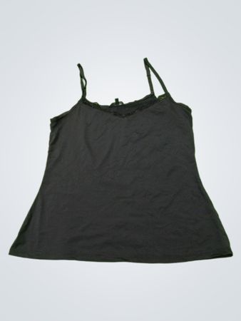Schwarzes Camisole mit Spitzenbesatz
