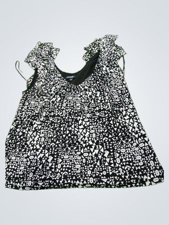George Black & White Geometric Print Top
