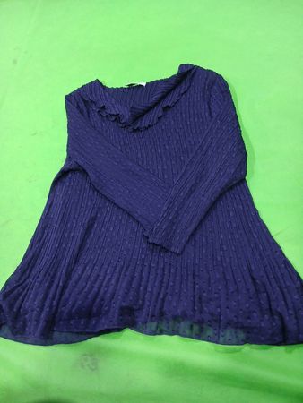 Windsor Damen Navyblaues Faltenkleid mit Rüschenkragen
