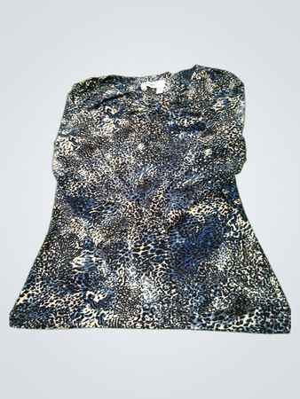 Lana Lee Blue Leopard Print Langarmkleid