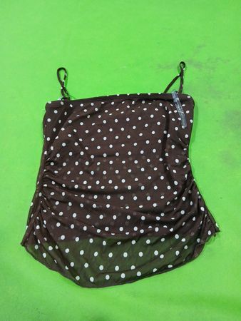 SEE YOU MONDAY Brown Polka Dot gerafftes Camisole-Top