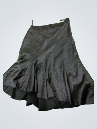 Le Chateau Black Satin Rüschiger Midirock