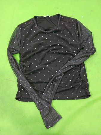 Ardene Black Polka Dot Mesh Top