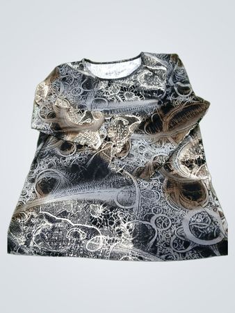 Abstrakter Print Langarmtop