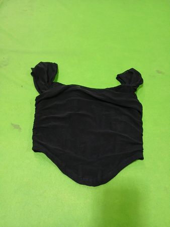 Schwarzes gerafftes Korsett-Top