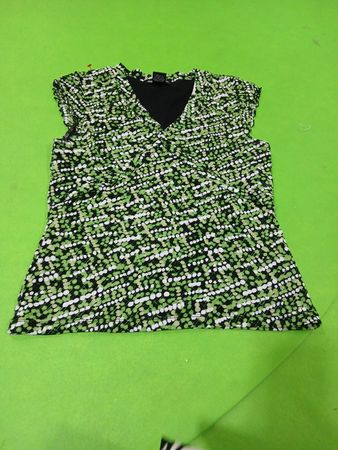 Style & Co. Damen Bluse in Grün und Weiß mit Muster