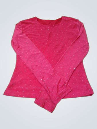 Rosa Langarmshirt mit Glitzereffekten