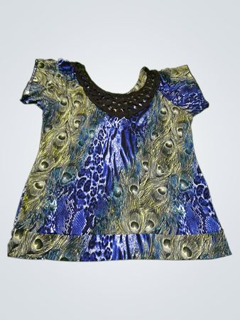 Pfau- und Schlangenmuster-Top