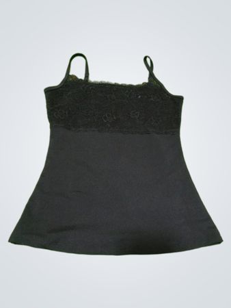 Schwarzes Camisole mit Spitzenbesatz