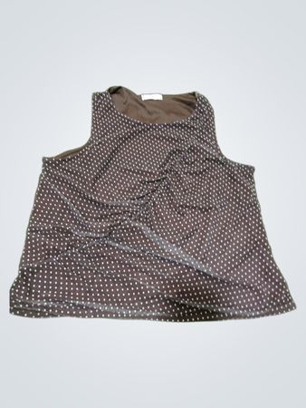 Rebellious Dreamer Brown Polka Dot ärmelloses Oberteil