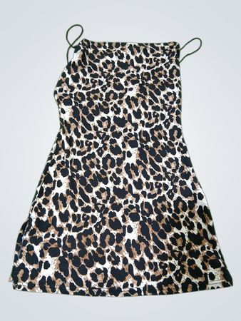 Leopardmuster Slip-Kleid