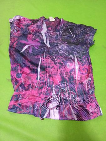 Isken Damenbluse mit lila-pinkem abstraktem Druck