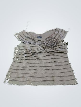 Collection dressbarn Women's Größe 16 Metallic Rüschentop