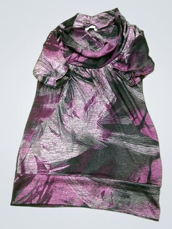 Charlotte R Abstract Print Cowl Neck Top