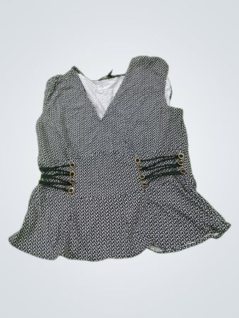WHITE HOUSE BLACK MARKET ärmelloses, bedrucktes Peplum-Oberteil