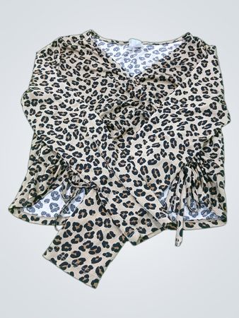 No Boundaries Leopard-Print gerafftes Top