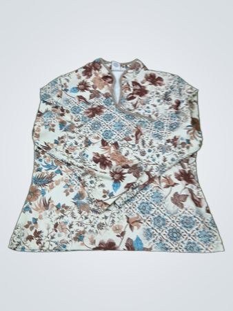 ellemenno floral print langärmeliges Oberteil