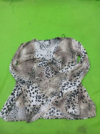 Venus Animal Print Langärmliges Wickeloberteil