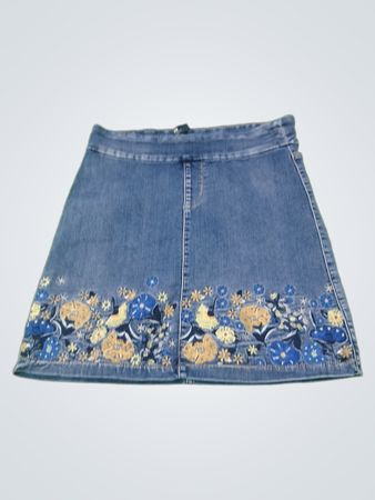 Lois DENIM GEGRÜNDET 1962 Jeansrock mit Blumenstickerei