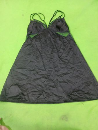 Schwarzes Babydoll-Nachthemd