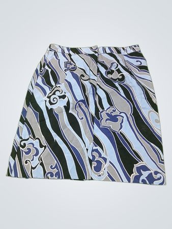 Apostrophe Damen Blau & Grau Gemusteter A-Linien-Rock Größe 36
