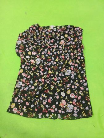 TRISTAN Black Floral Print Top