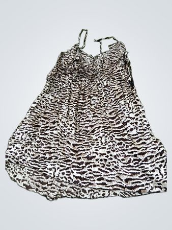 Animal-Print-Minikleid mit Spitzenbesatz