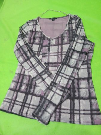 Comma Plaid Langarmshirt Größe 40